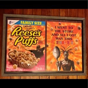 Framed Travis Scott x Reese's Puffs Free 11.5 Oz!